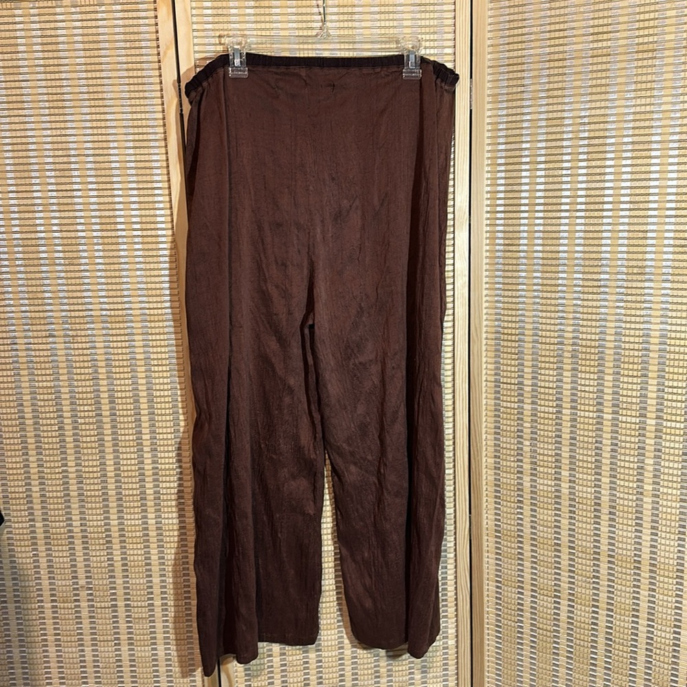 Cynthia Ashby Dark Copper Bronze Brown Wide Leg Culottes Palazzo Pants W36 Silk? - Picture 9 of 14